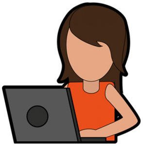 Icon of Woman on Her Laptop