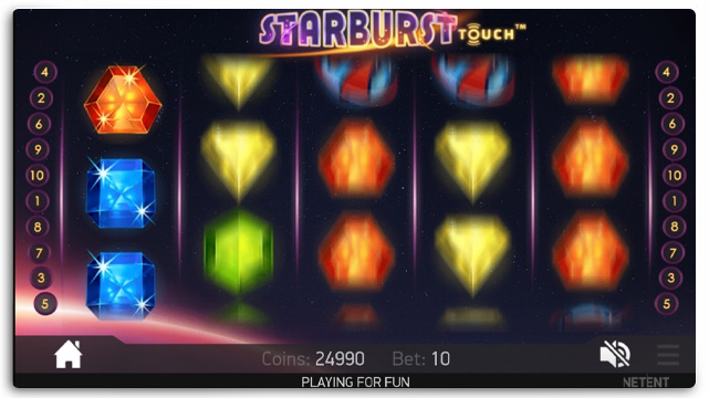 Screenshot of Starburst Slots Game on Rizk