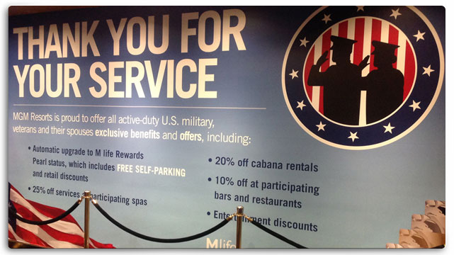 Military Service Thank You Wall on M life Casino Wall