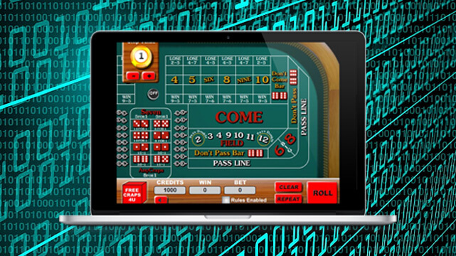 Number Sequence, Laptop Displaying Online Craps Game