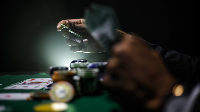 Casino Poker Table, Casino Chips and Cards