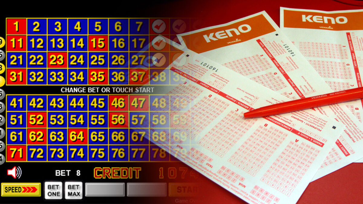 Online Keno Numbers, Keno Tickets on Table