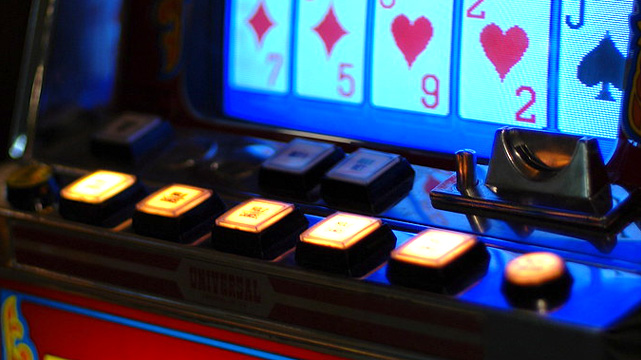 Up Close Buttons on Video Poker Machine