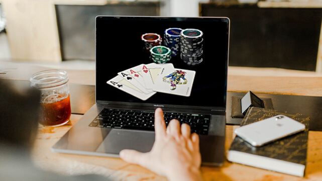 Typing on Laptop Keyboard, Online Poker