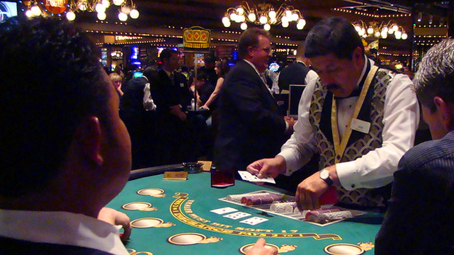 Players Around a Blackjack Table