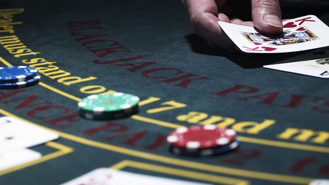 Closeup of Blackjack Table