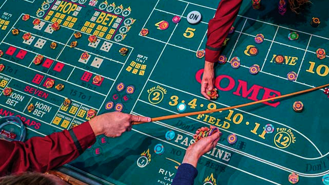 Overhead View of Craps Table