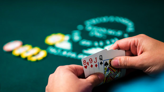 Closeup of an Omaha Poker Hand