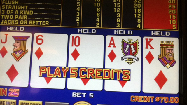 Video Poker Machine Screen