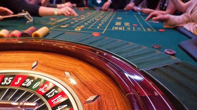 Closeup of Roulette Wheel and Table