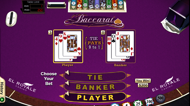 El Royale Online Casino Baccarat