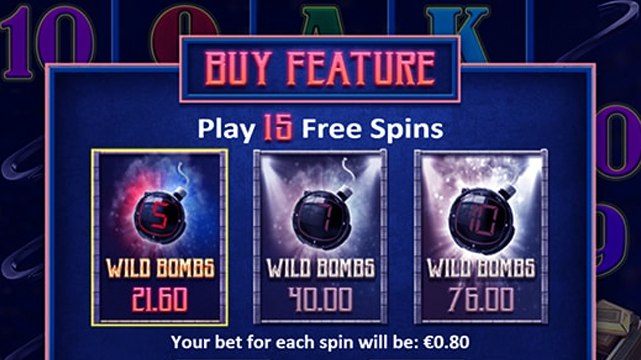 Online Slot Buy Feature Screen