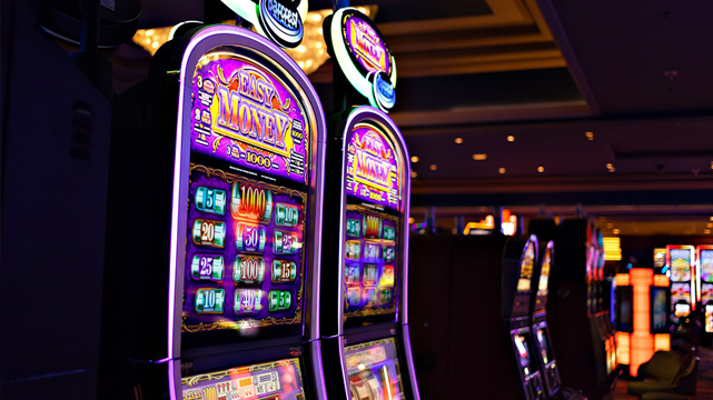 Closeup of Two Slot Machines