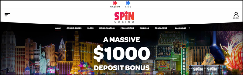 Spin Casino Home Page