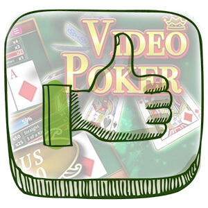 Video Poker and Green Thumbs up Icon