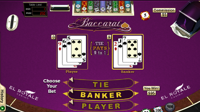 El Royale Online Casino Baccarat