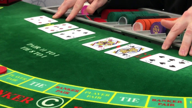 Closeup of an Active Baccarat Table