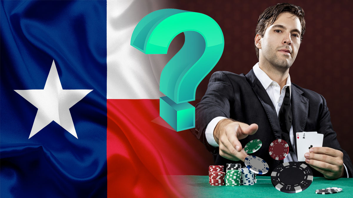 Poker Player With a Question Mark and Texas Flag