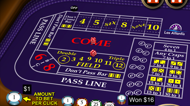 Las Atlantis Online Craps Game