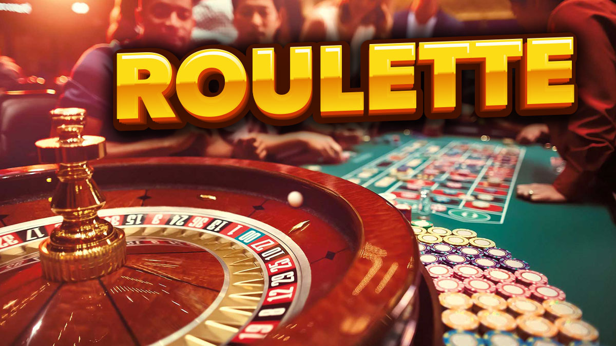 Roulette Text With a Roulette Table Wheel