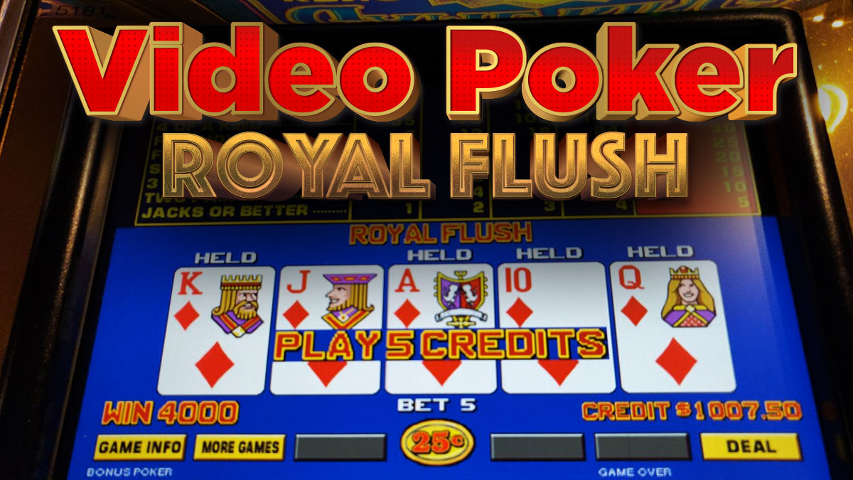 Royal Flush on a Video Poker Screen