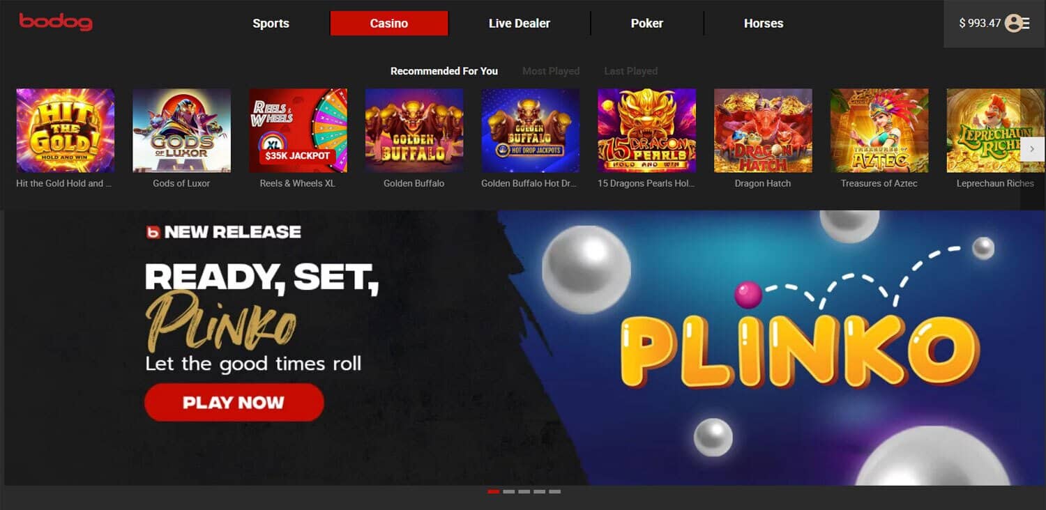 Bodog Casino Homepage